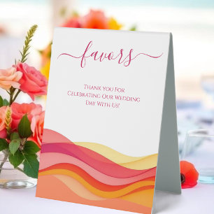 Plaque De Table Panneau de Favors de Mariage - Vagues de Couleurs