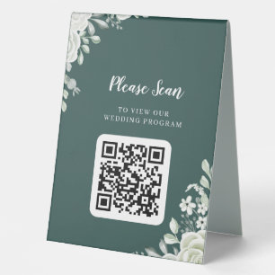Plaque De Table Panneau de la tente du Mariage du code QR Feuille 