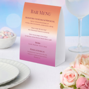 Plaque De Table Panneau de menu de bar avec dégradé de drapeau de 