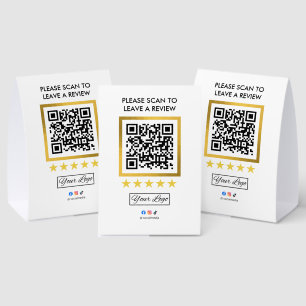 Plaque De Table Panneau de revue d'entreprise pour table Code QR