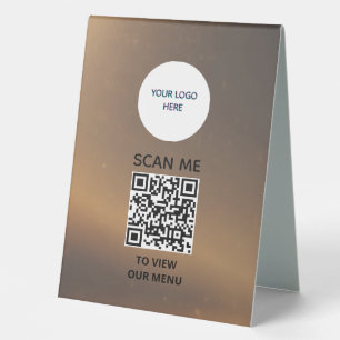 Plaque De Table Panneau de signalisation - Affichage du menu QR