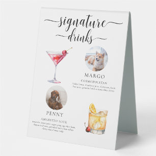 Plaque De Table Panneau de signature de la photo de l'animal de co