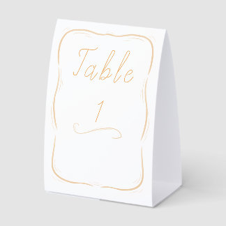 Plaque De Table Panneau de table de mariage à bordure orange paste