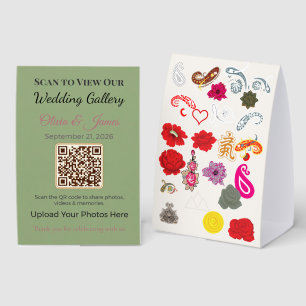 Plaque De Table Panneau de table de mariage QR Partagez des souv