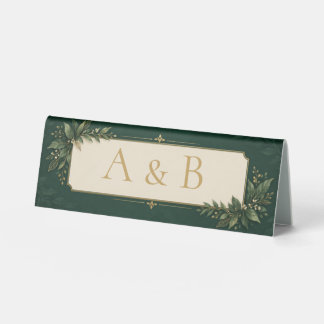 Plaque De Table Panneau de table de mariage vert forêt or