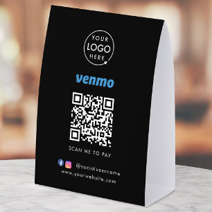 Plaque De Table Panneau de table de paiement Venmo Scannez le co