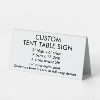 Plaque De Table Panneau de table de tente personnalisé 3 "x 6" - A