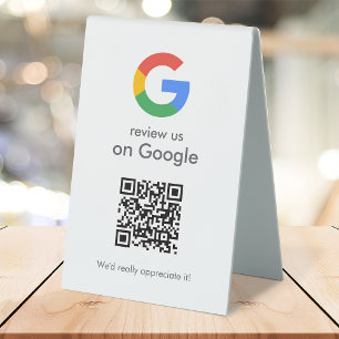 Plaque De Table Panneau de table Google Reviews Socle de code QR