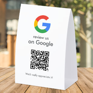 Plaque De Table Panneau de table Google Reviews   Socle de code QR