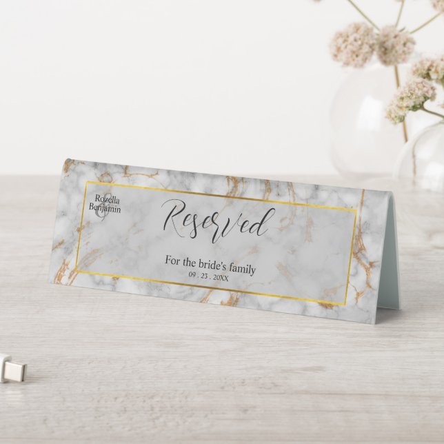 Plaque De Table Panneau de table Mariage réservé en gris marbre si (En SItu (Tableau))