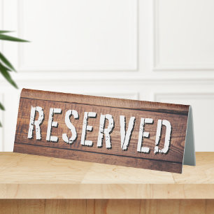 Plaque De Table Panneau de table réservé aspect bois rustique vint