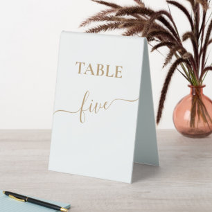 Plaque De Table Panneau de tente Chic Gold Script Calligraphie