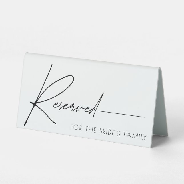 Plaque De Table Panneau de tente de table réservée mariage (Recto)