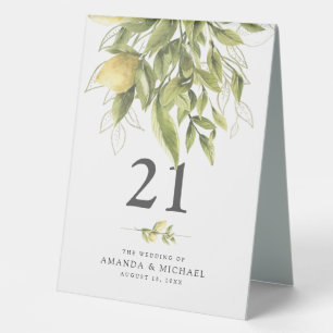 Plaque De Table Panneau de tente Mariage Rustique Citrons verts