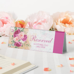 Plaque De Table Panneau de tente réservé Mariage couleur rose chau