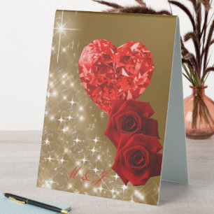 Plaque De Table Panneau de tente Rose de table Diamant Rouge perso