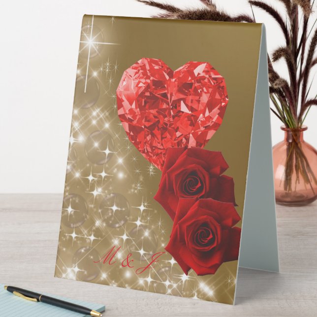 Plaque De Table Panneau de tente Rose de table Diamant Rouge perso (En SItu (Tableau))