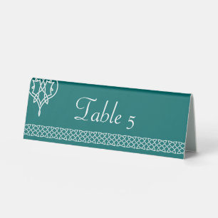 Plaque De Table Panneau de tente sarcelle en vin avec cœurs en tre