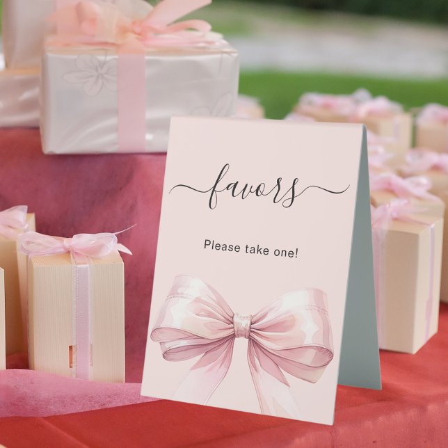 Plaque De Table Panneau faveur arc rose (Créateur téléchargé)