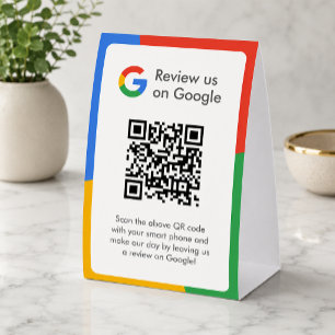 Plaque De Table Panneau Google Avis pour table   Présentoir QR Cod