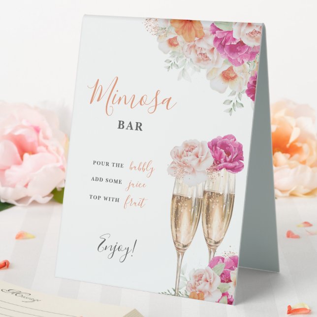 Plaque De Table Panneau Gras Floral Mimosa Bar Fête des mariées (In SItu (Mariage))