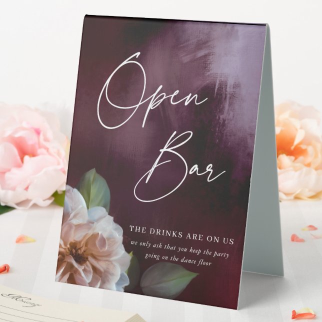 Plaque De Table Panneau Mariage de table florale rustique foncé +  (In SItu (Mariage))