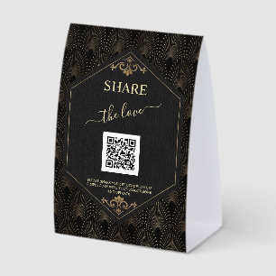 Plaque De Table Panneau QR Code Partage de Photos de Mariage Parta