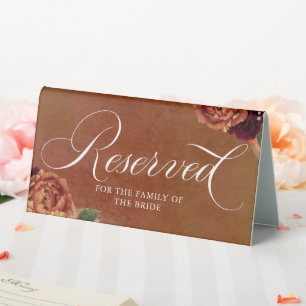 Plaque De Table Panneau réservé - Mariage - Fête - Entreprise