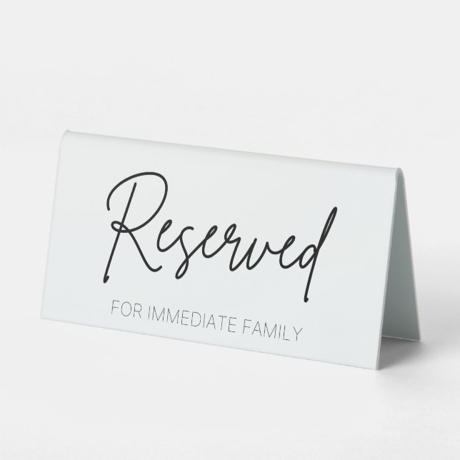 Plaque De Table Panneau Réservé Pour La Table Familiale Immédiate (Recto)