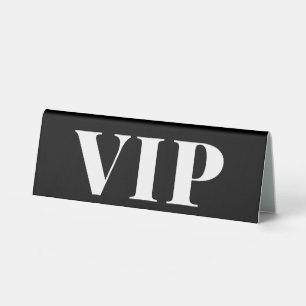 Plaque De Table Panneau réservé VIP mariage minimal noir et blanc