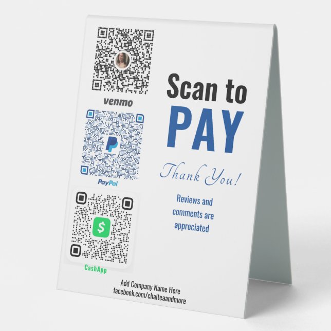 Plaque De Table Panneau Tente de table Paye d'entreprise personnal (Recto)