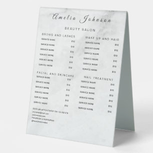 Plaque De Table Panneaux de liste de prix élégants Monogramme pour