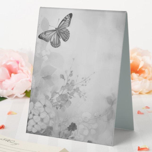 Plaque De Table Papillon noir et blanc (In SItu (Mariage))
