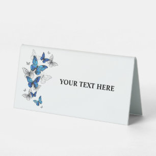 Plaque De Table Papillons volants bleus Morpho