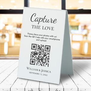 Plaque De Table Partage photo mariage avec code QR