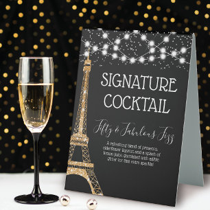 Plaque De Table Parties scintillant Tour Eiffel Lumières Signature