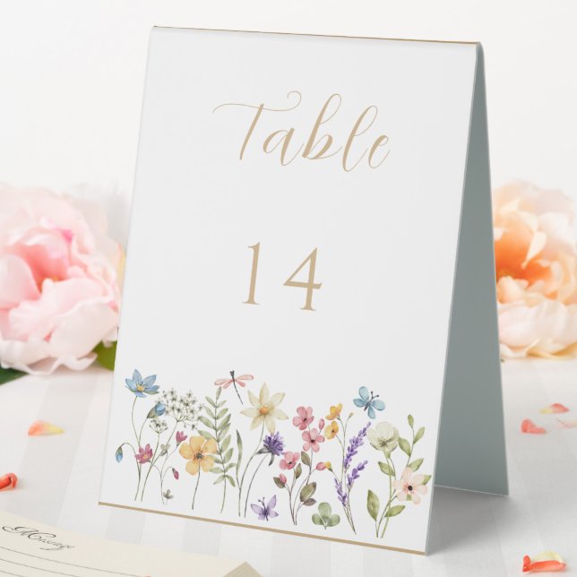 Plaque De Table Pastel Aquarelle Florale Mariage Numéro de table (In SItu (Mariage))