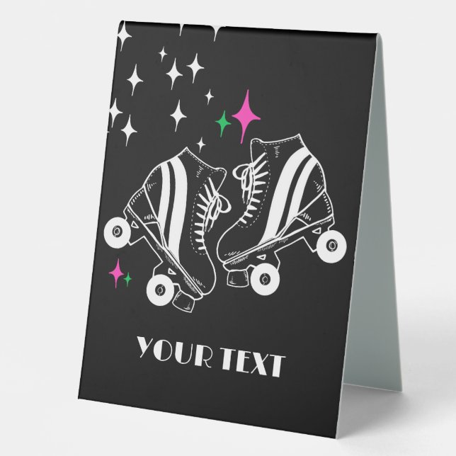 Plaque De Table Patins à roulettes personnalisées Patinage Black D (Recto)