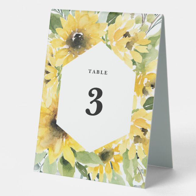 Plaque De Table Pays rustique de tournesol de l'eucalyptus à l'aqu (Recto)