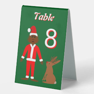 Plaque De Table Père Noël Sasquatch et Jackalope