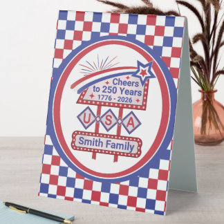 Plaque De Table Personnalisé USA 250–Marquise Rétro Patriotique