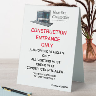 Plaque De Table Personnaliser Construction Entrepreneur Logo Site 