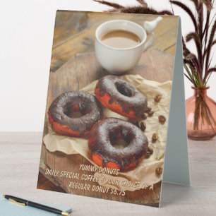 Plaque De Table Personnaliser le café Donut du magasin de café Don