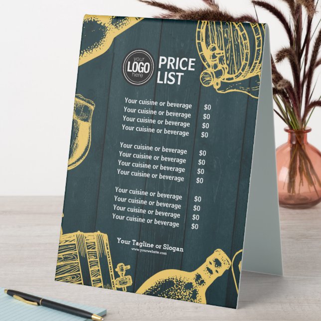 Plaque De Table Personnaliser le thème de la brasserie Dark Green (En SItu (Tableau))