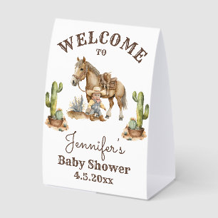 Plaque De Table petit garçon cowboy bébé shower bienvenue mignon