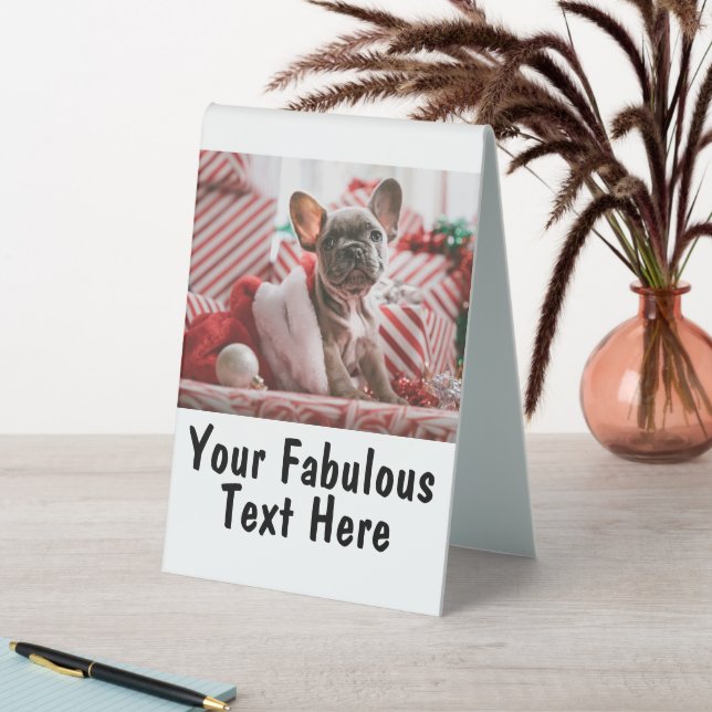 Plaque De Table Photo et texte personnalisés (En SItu (Tableau))