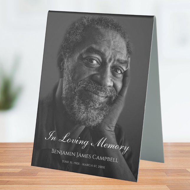 Plaque De Table Photo Memorial Funeral Tribute (Photo Memorial Table Tent)