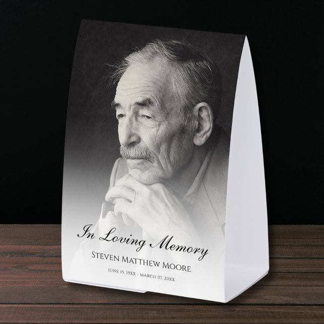Plaque De Table Photo Memorial Tribute Death Funeral  (Photo Memorial Table Tent)
