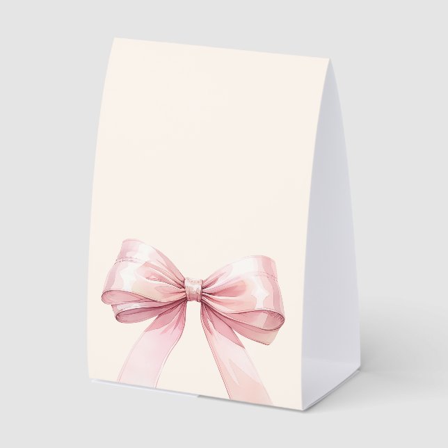 Plaque De Table Pink bow ivory DIY write your own party (Recto)