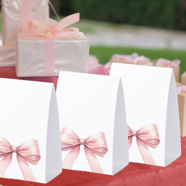 Plaque De Table Pink bow white DIY write your own party (Créateur téléchargé)